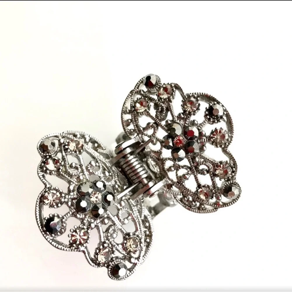 #183 Beautiful butterfly, jeweled, hair clips prices for one two available - Picture 2 of 13